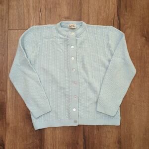 VTG Cuddle Knit Women Medium Cardigan Button Sweater Fairy Coquette Cottage USA